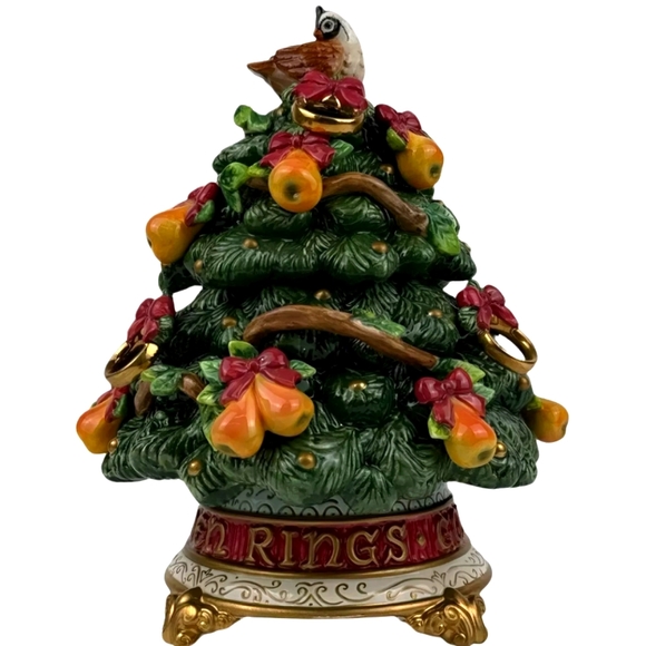 Fitz & Floyd 12 Days of Christmas Five Golden Rings Lidded Box - Picture 1 of 11